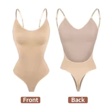 Body moulant à col en V pour femme