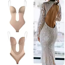 Body moulant à col en V pour femme