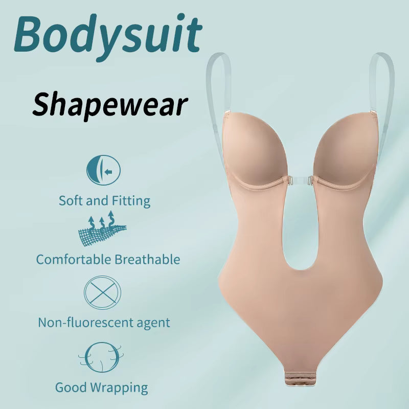Body moulant à col en V pour femme