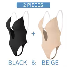 Body moulant à col en V pour femme
