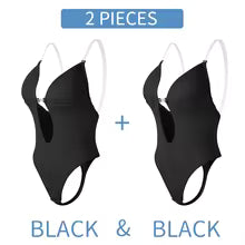 Body moulant à col en V pour femme