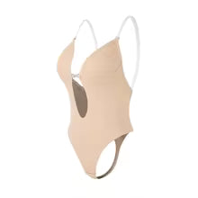 Body moulant à col en V pour femme