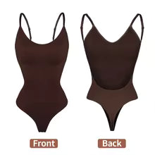 Body moulant à col en V pour femme